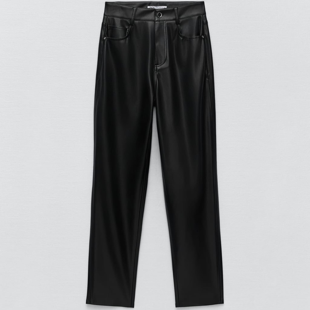 New with tags Zara faux leather mom fit jeans
